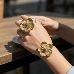 Flower collection Handmade Copper lotus design